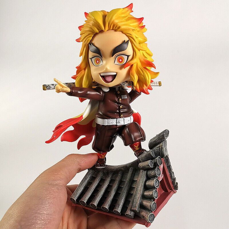 Demon Slayer | Rengoku Kyojuro on Roof Top Anime Action Figure | 18 Cms |