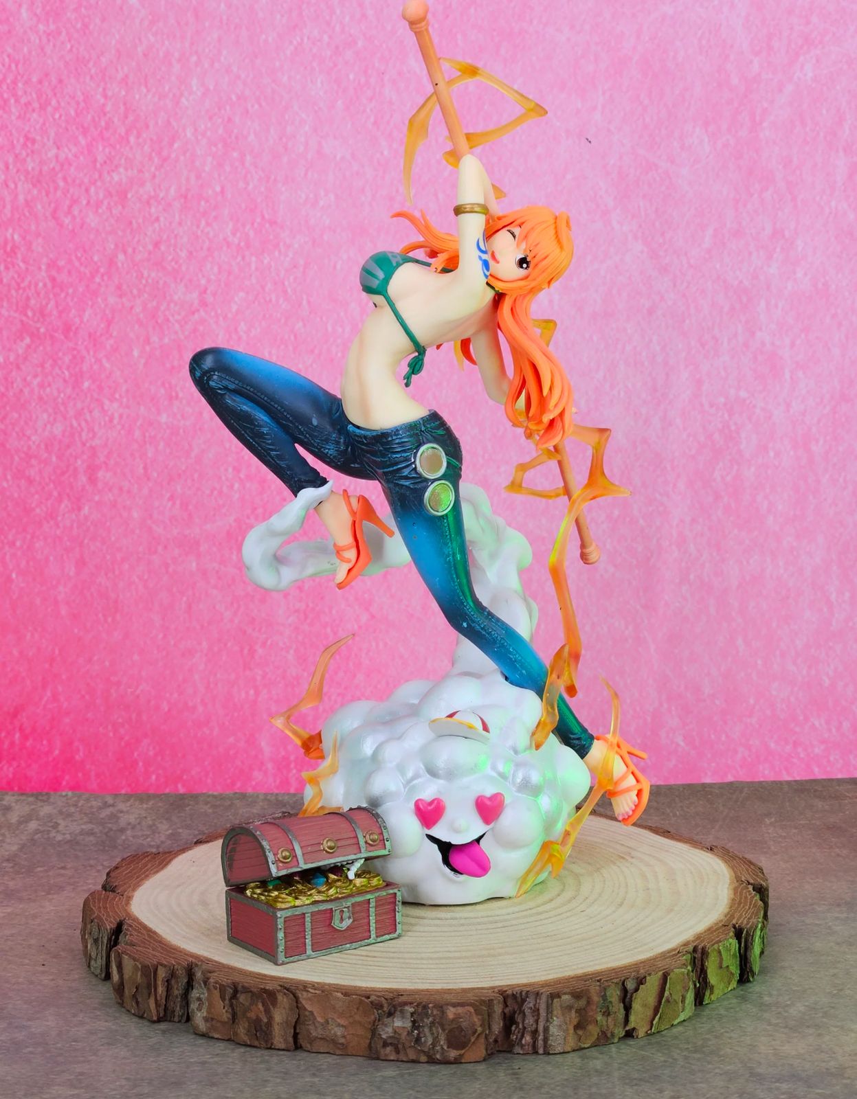 One piece Nami Thunder bolt and Figure with Jeans 29 CM