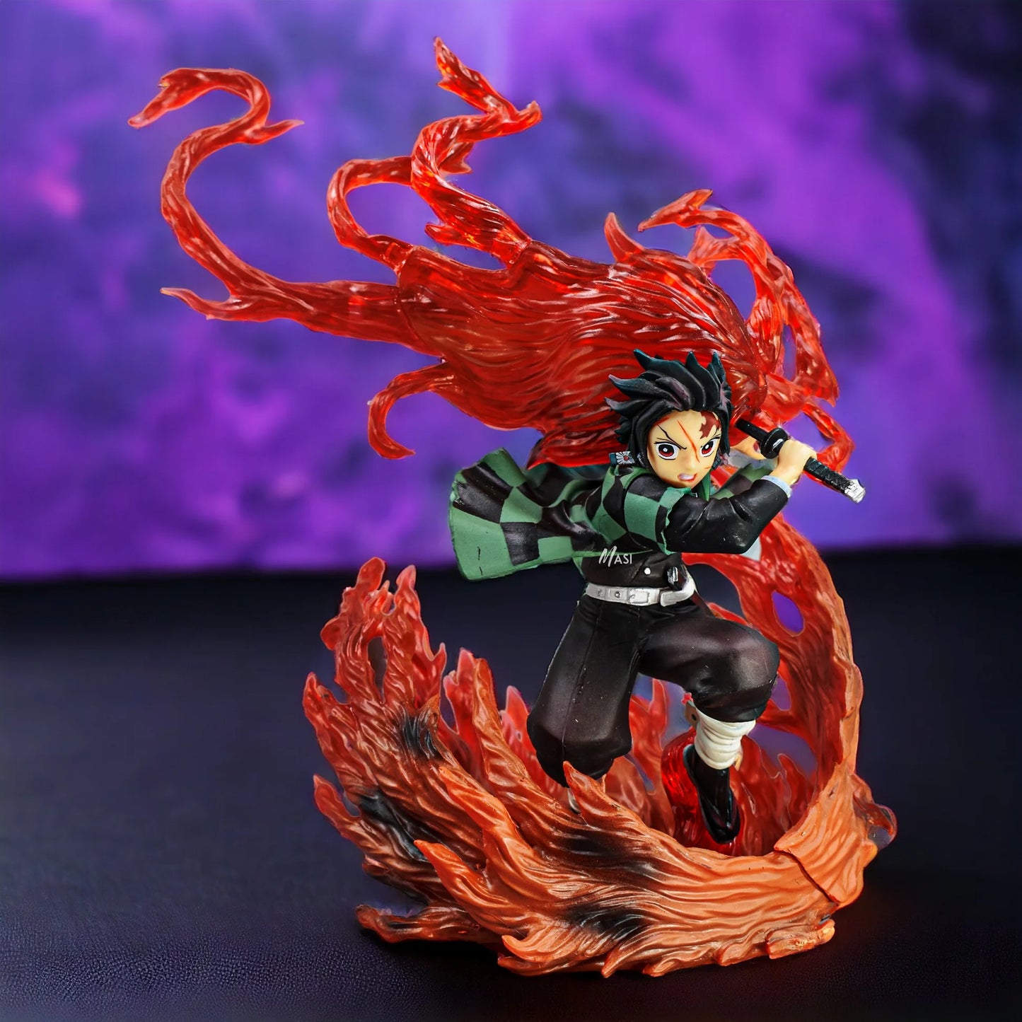 Demon slayer Tanjiro Kamado Fire Breathing Attack Hinokami Kagura Action Figure 25cm