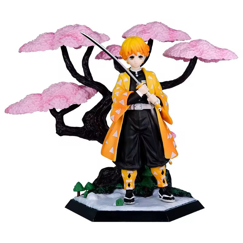 Demon Slayer Zenitsu Agatsuma Cherry Blossom Sakura Tree PVC Action Figure | 19 CMS |