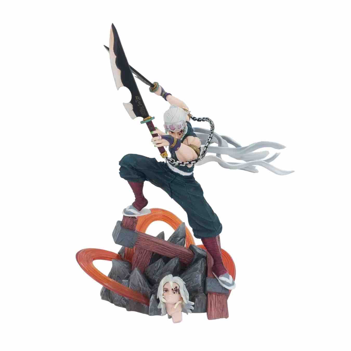 Demon Slayer Anime Tengen Uzui Attacking Mode 27 Cm 2 FACE Action Figure PVC