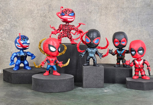 Marvel Spiderman Venom Deadpool Action Figure Set | 10 cm | Pack of 6