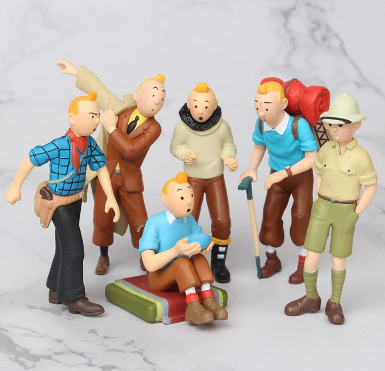 Tintin Adventures | Set of 6 Action Figures Set B | 10 Cms |