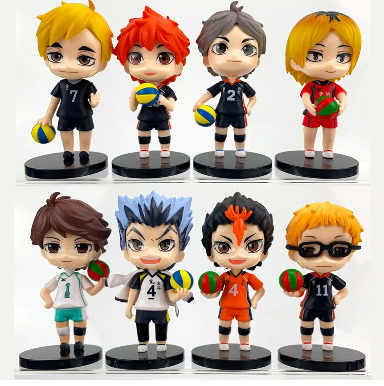 Haikyuu Set Of 8 Action Figures Set PVC with Base | 10 Cms |