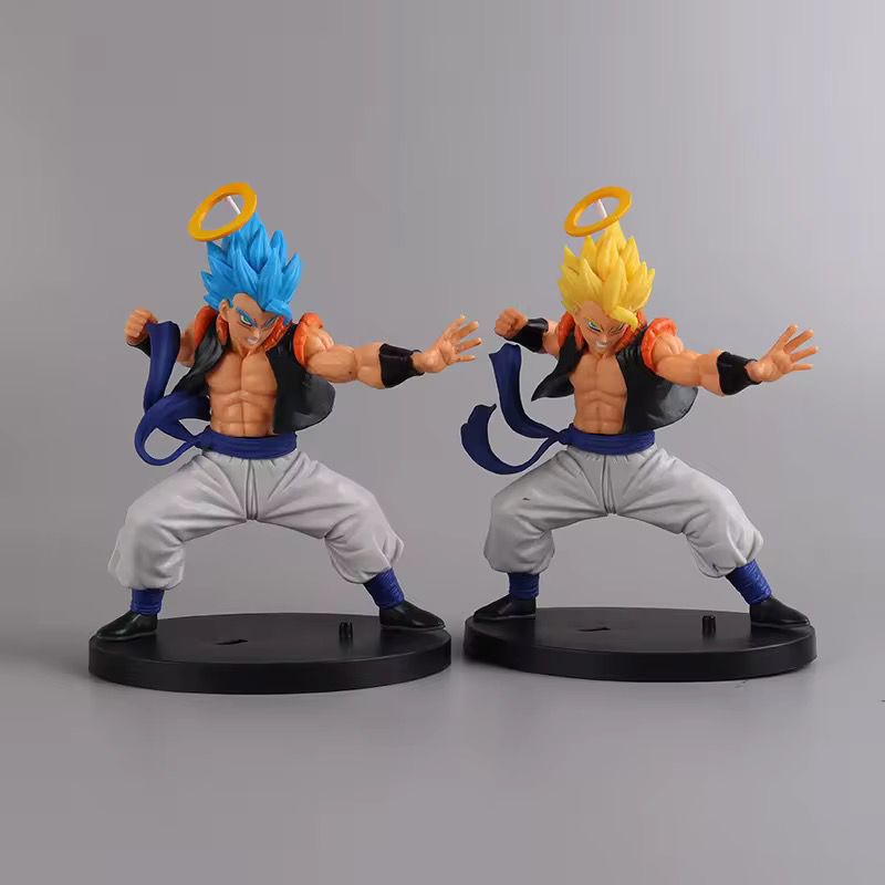 Dragon Ball Z Gogeta Set of 2 Blue and Yellow Hair Action Figures |16.5 Cms|