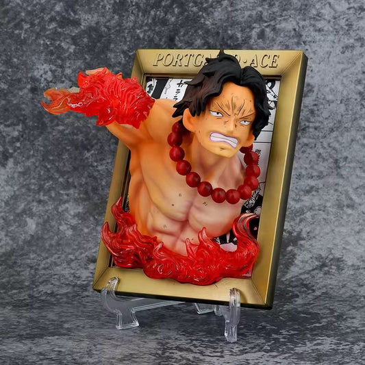 One piece Ace 3 D frame 21cm height with stand