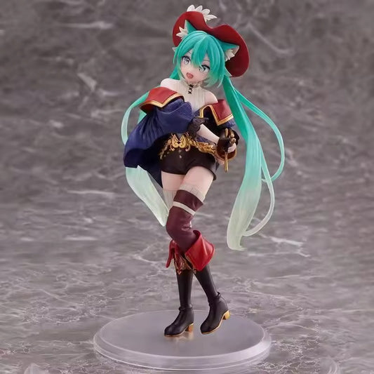 New Hatsune Miku Wonderland figure cat wearing boots Action Figure | 15 CMS |