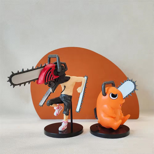 Chainsaw Man | Denji Shirtless and Pochita Set Of 2 Anime Action Figurine Set | 11 cm |