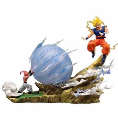 DBZ Goku Vs Buu Action Figure PVC Son Goku 21 Cms Anime Figurines Battle Collectible Statue Model